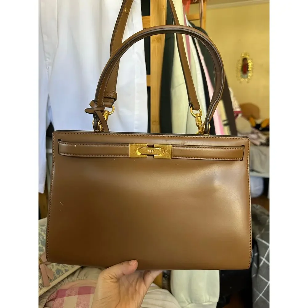 Tory Burch Lee Radziwill Bag Small Brown with Gold Hardware - Picture 14 of 16